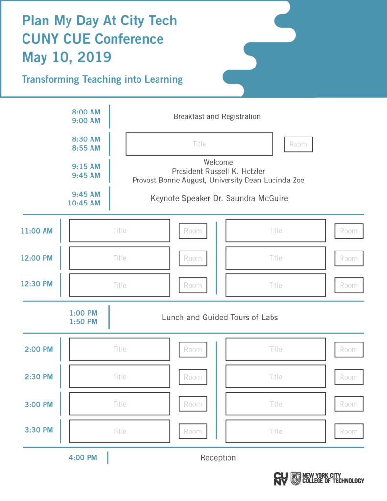 Conference Schedule 2019 CUNY Coordinated Undergraduate Education